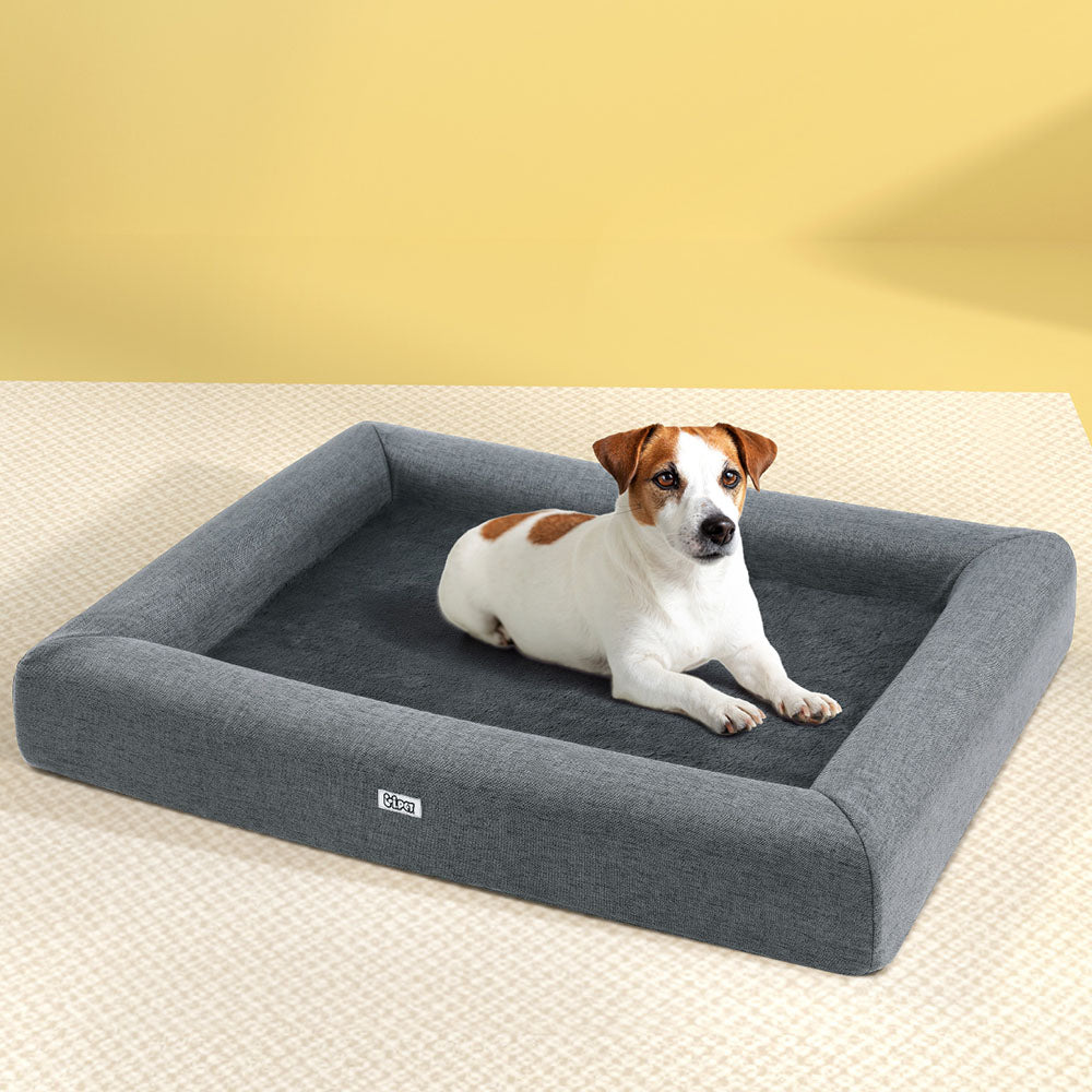 i.Pet Pet Bed Dog Cat Large Calming Soft Sofa Cushion Egg Crate Washable Grey-6