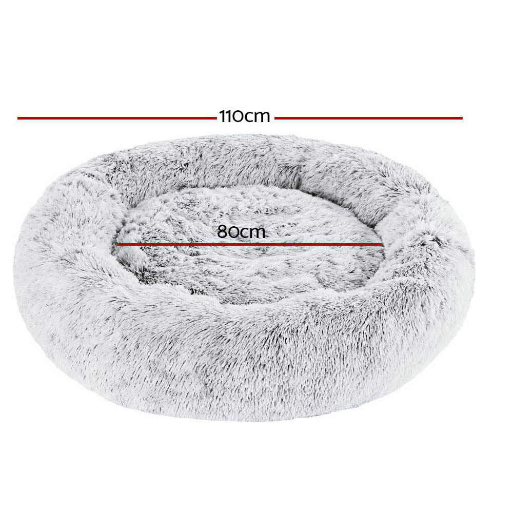 i.Pet Pet Bed Dog Cat 110cm Calming Extra Large Soft Plush Light Charcoal-1