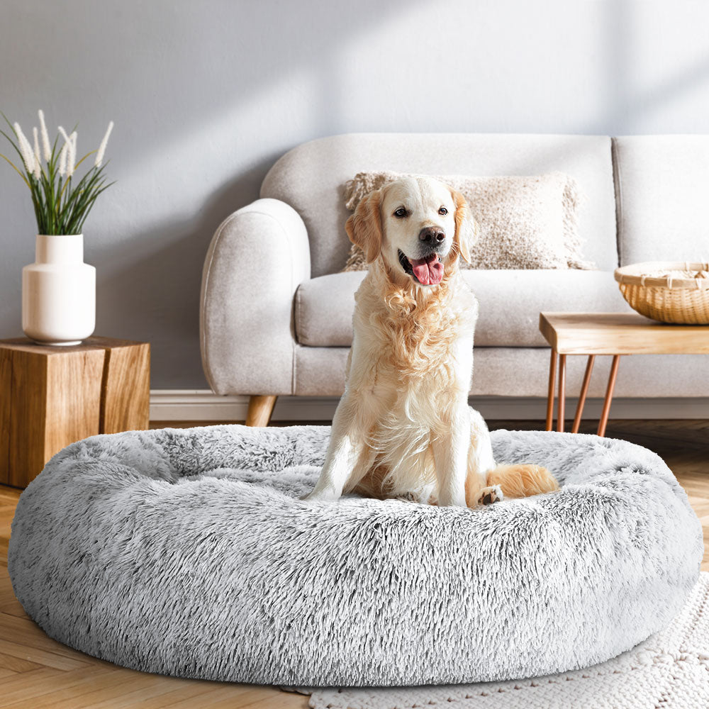 i.Pet Pet Bed Dog Cat 110cm Calming Extra Large Soft Plush Light Charcoal-6