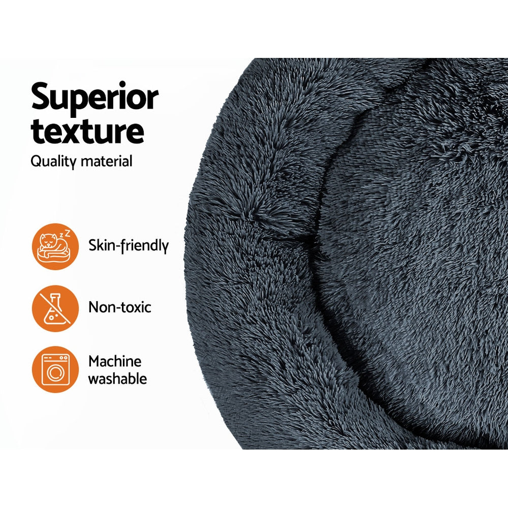 i.Pet Pet Bed Dog Cat 110cm Calming Extra Large Soft Plush Dark Grey-3