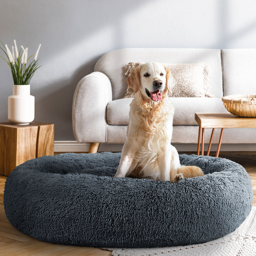 i.Pet Pet Bed Dog Cat 110cm Calming Extra Large Soft Plush Dark Grey-6