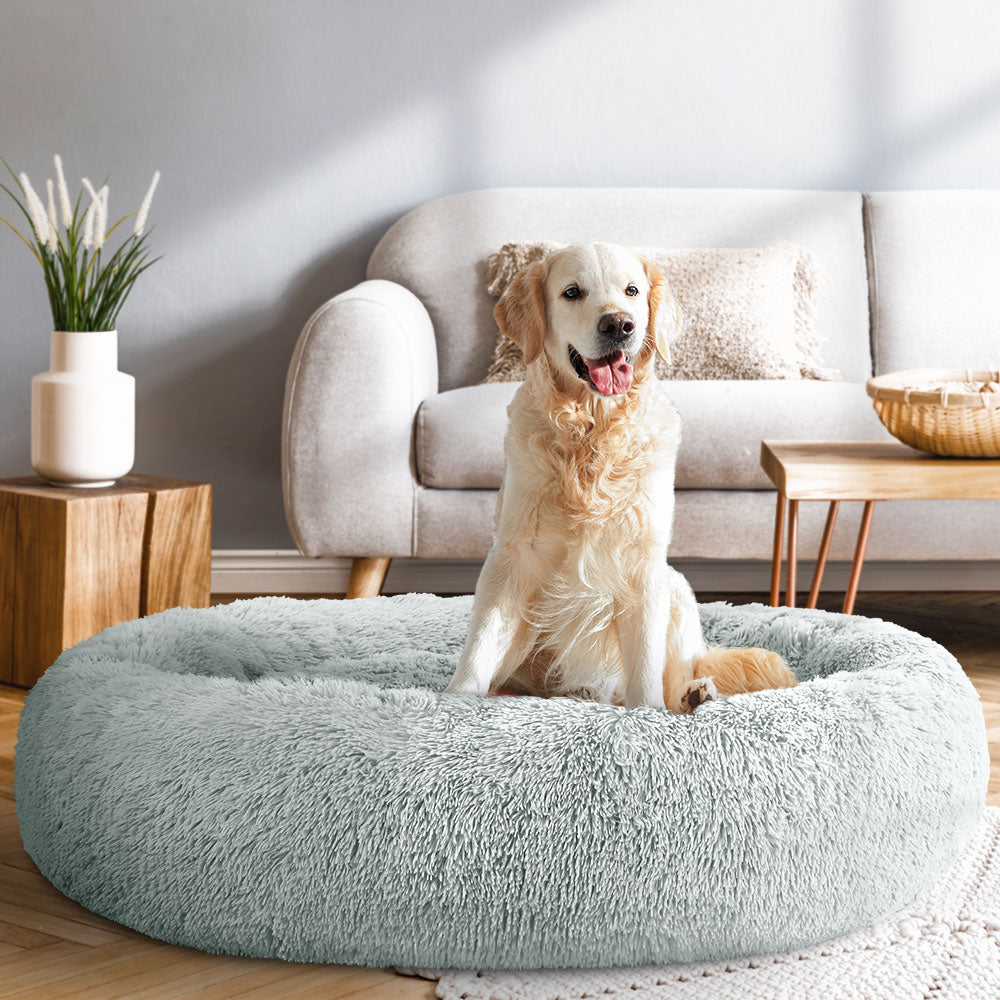 i.Pet Pet Bed Dog Cat 110cm Calming Extra Large Soft Plush Light Grey-6