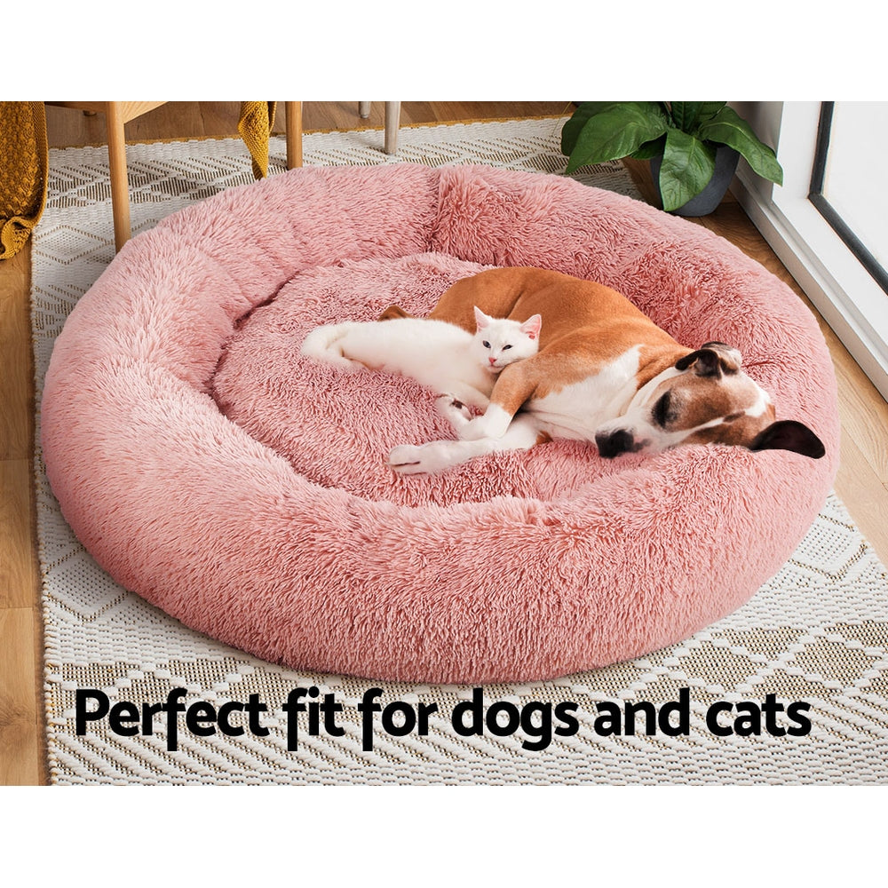 i.Pet Pet Bed Dog Cat 110cm Calming Extra Large Soft Plush Pink-6