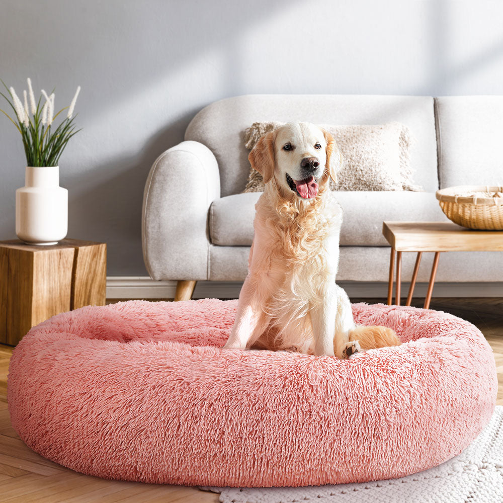 i.Pet Pet Bed Dog Cat 110cm Calming Extra Large Soft Plush Pink-7