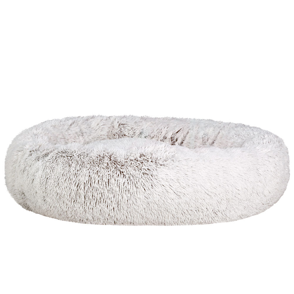 i.Pet Pet Bed Dog Cat 110cm Calming Extra Large Soft Plush White Brown-0