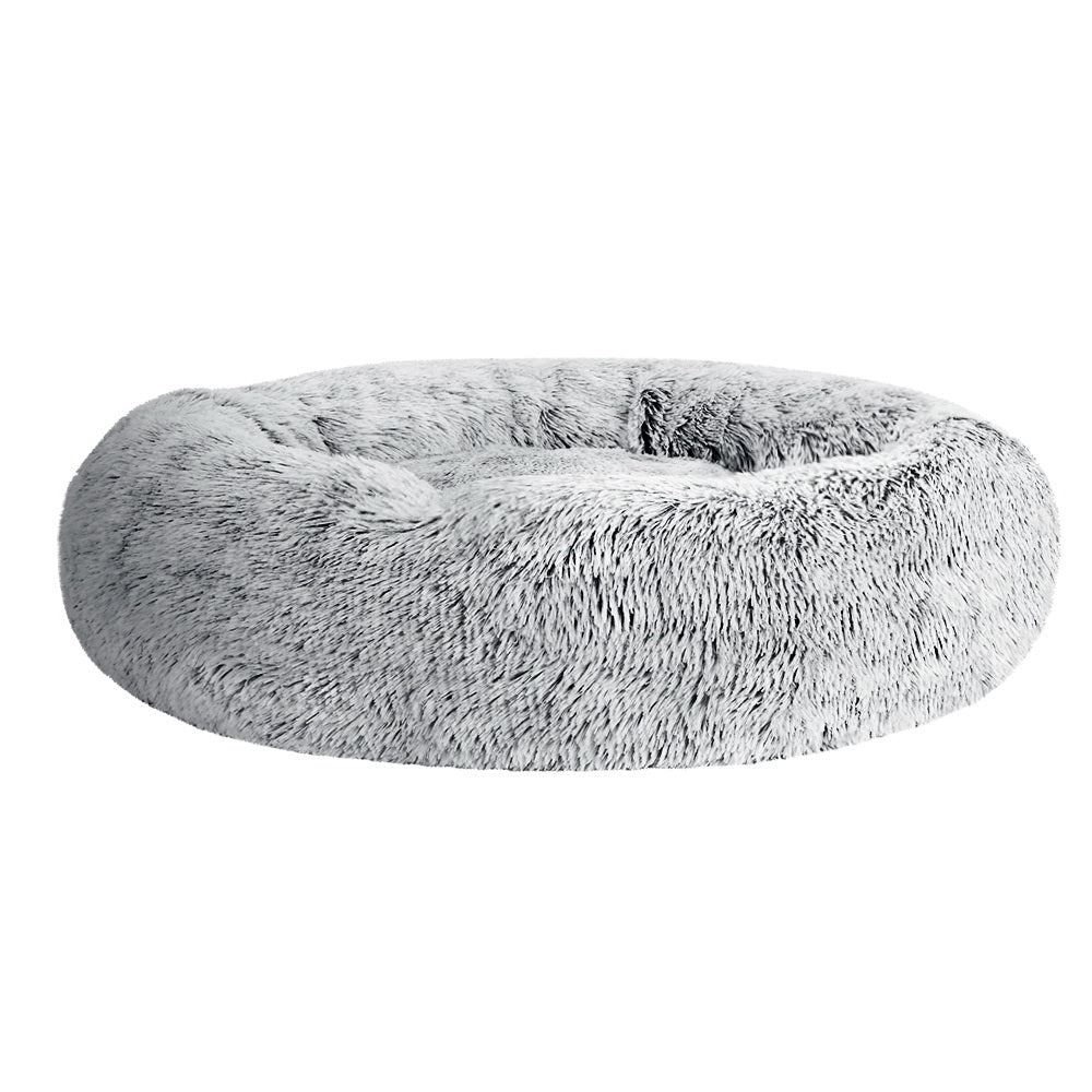 i.Pet Pet Bed Dog Cat 90cm Large Calming Soft Plush Light Charcoal-0