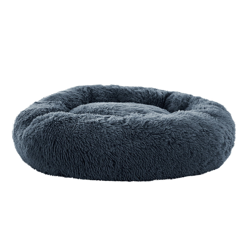 i.Pet Pet Bed Dog Cat 90cm Large Calming Soft Plush Bed Dark Grey-0