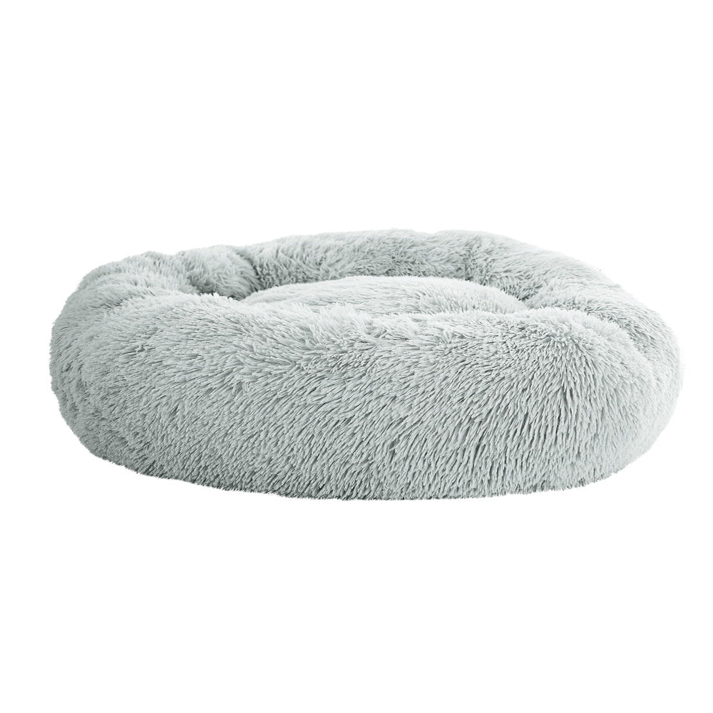 i.Pet Pet Bed Dog Cat 90cm Large Calming Soft Plush Light Grey-0