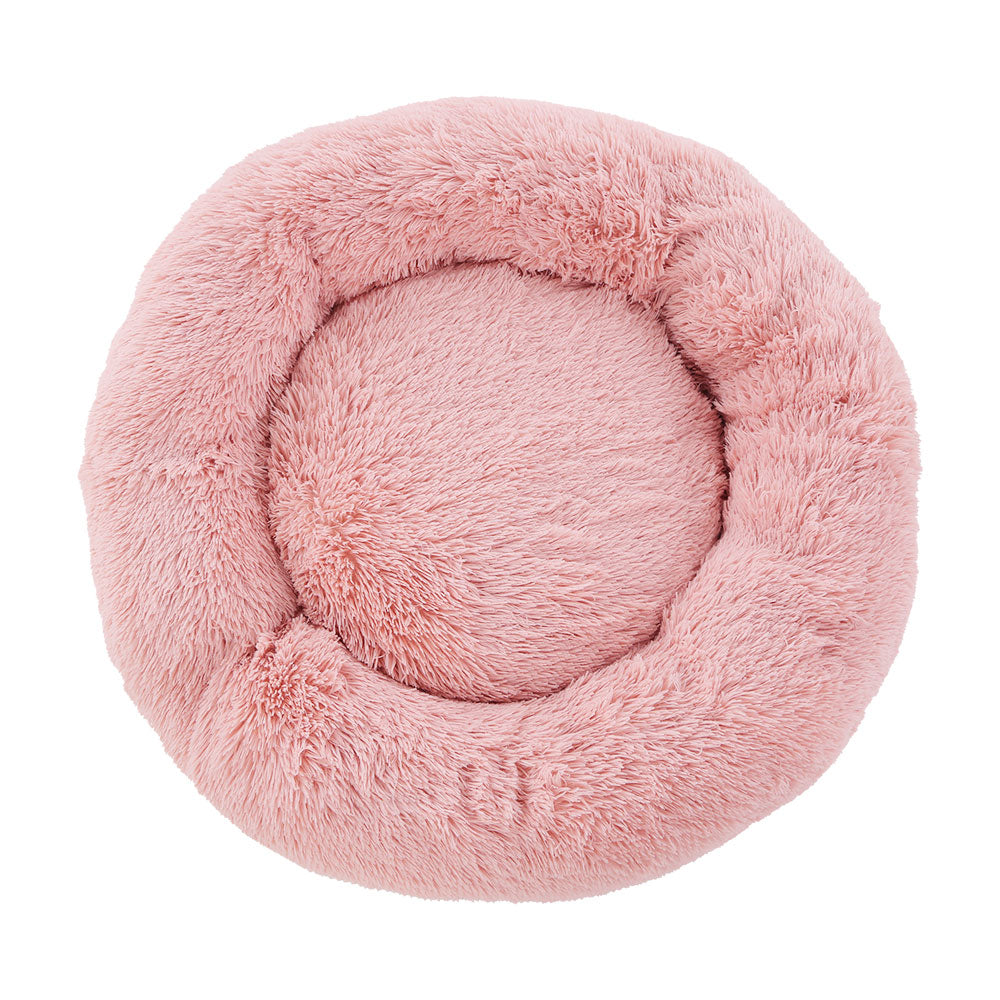 i.Pet Pet Bed Dog Cat 90cm Large Calming Soft Plush Pink-2