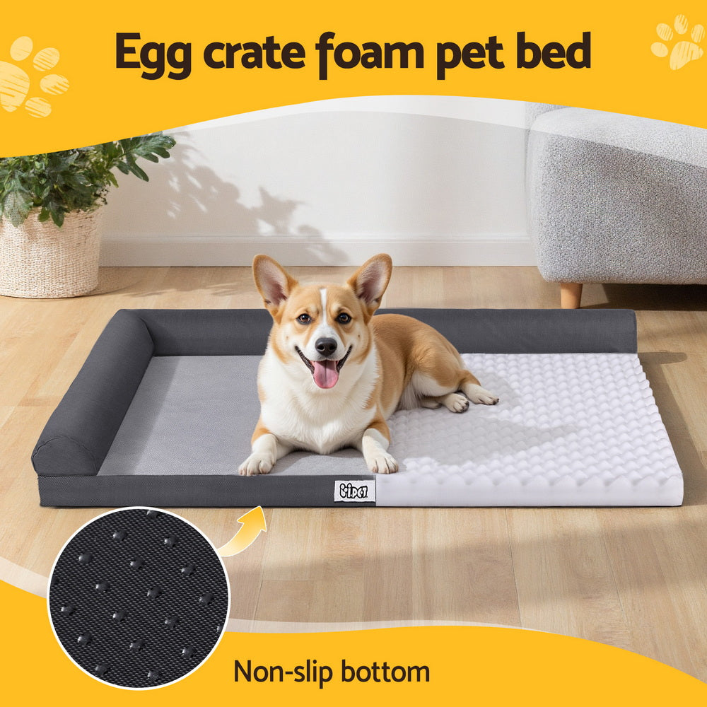 i.Pet Pet Bed Plush Soft Cushion Egg Crate Large Sofa Platform Removable Washable-3