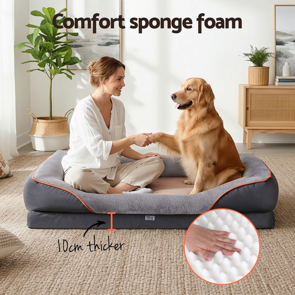 i.Pet Pet Bed Orthopedic Washable Dog Bed Plush Fleece Sofa Cushion Mat-3