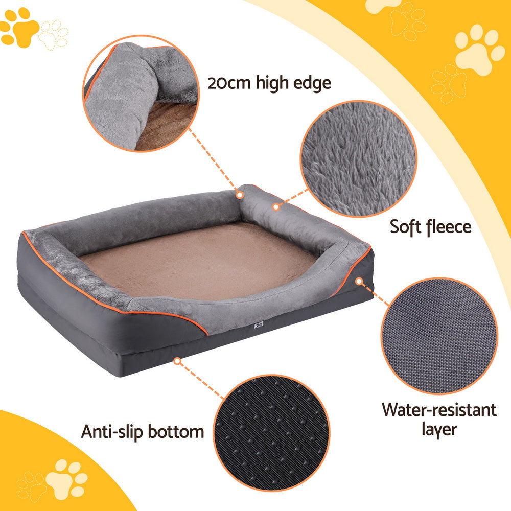 i.Pet Pet Bed Orthopedic Washable Dog Bed Plush Fleece Sofa Cushion Mat-4