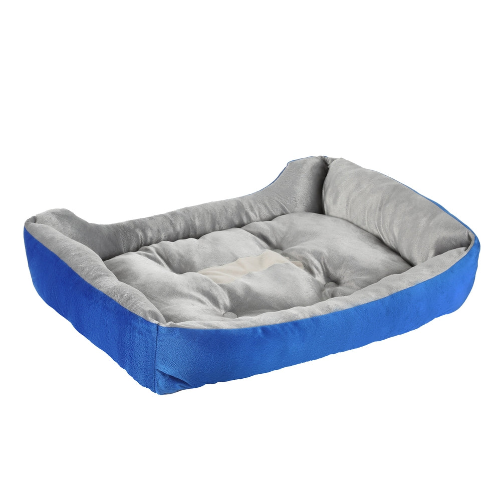 i.Pet Pet Bed Dog Cat Calming Soft Mat Sleeping Comfy Plush Cave Washable Blue-2