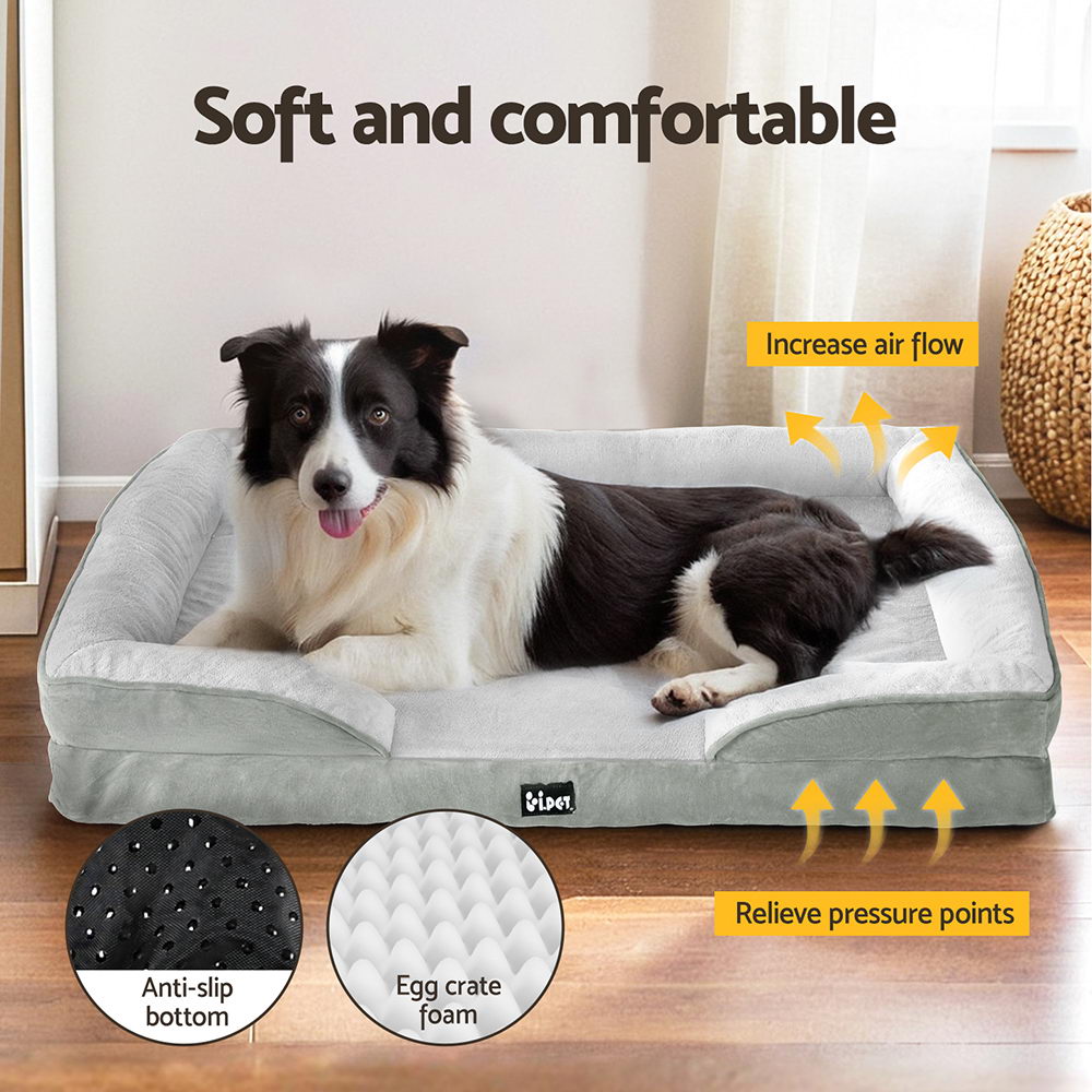 i.Pet Pet Bed Dog Calming Soft Cushion Egg Crate Large Sofa Removable Washable-3