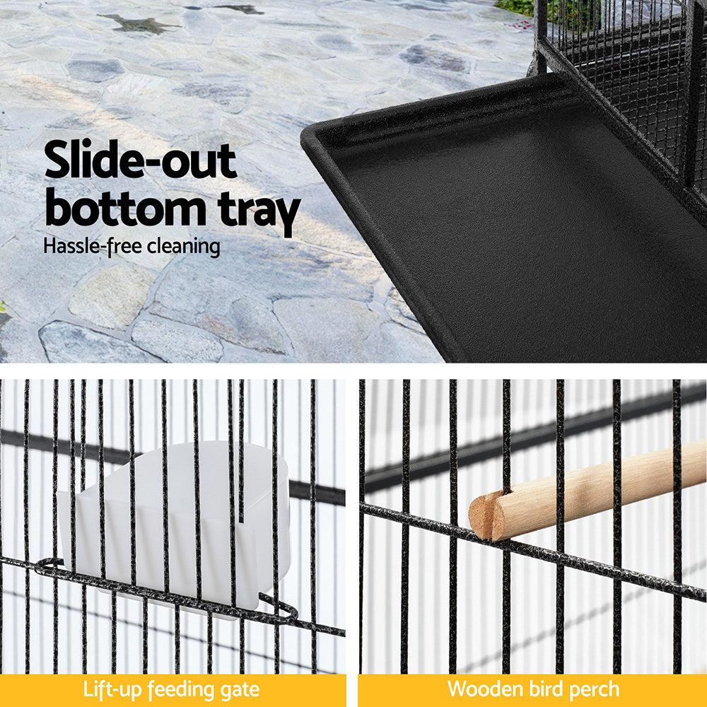 i.Pet Bird Cage Large Cages 160cm Parrot Aviary Stand-Alone Budgie Wheels Castor-5