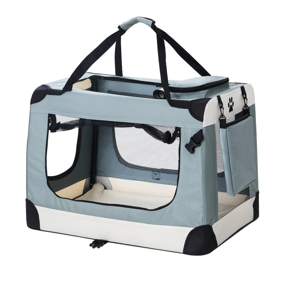 i.Pet Pet Carrier Soft Crate Dog Cat Travel 90x61CM Portable Foldable Car 2XL-0