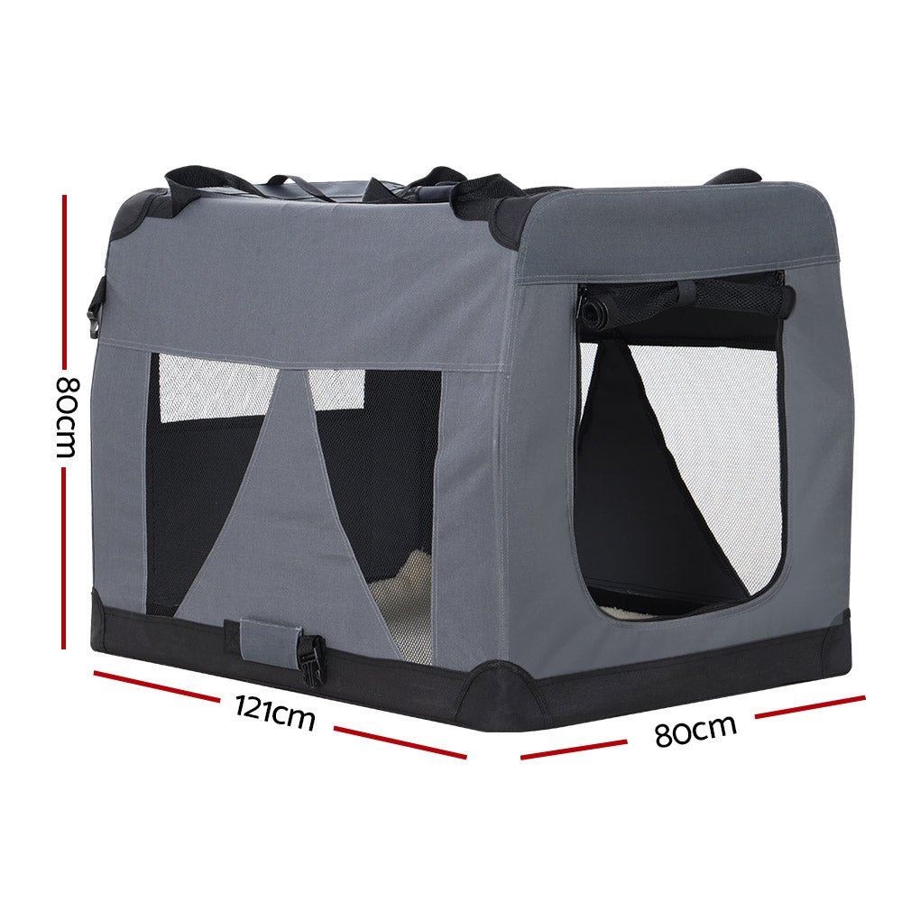 i.Pet Pet Carrier Soft Crate Dog Cat Travel 121x80CM Portable Foldable Car 4XL-1