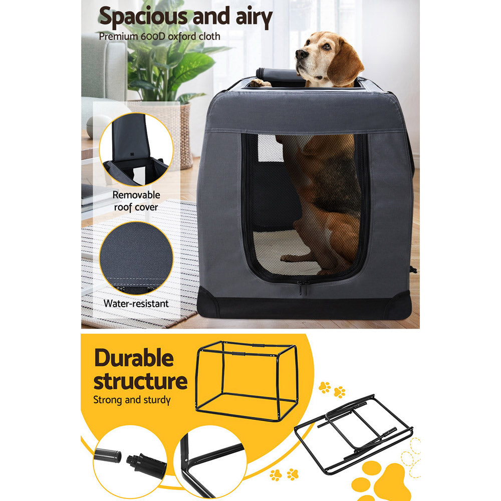 i.Pet Pet Carrier Soft Crate Dog Cat Travel 121x80CM Portable Foldable Car 4XL-4