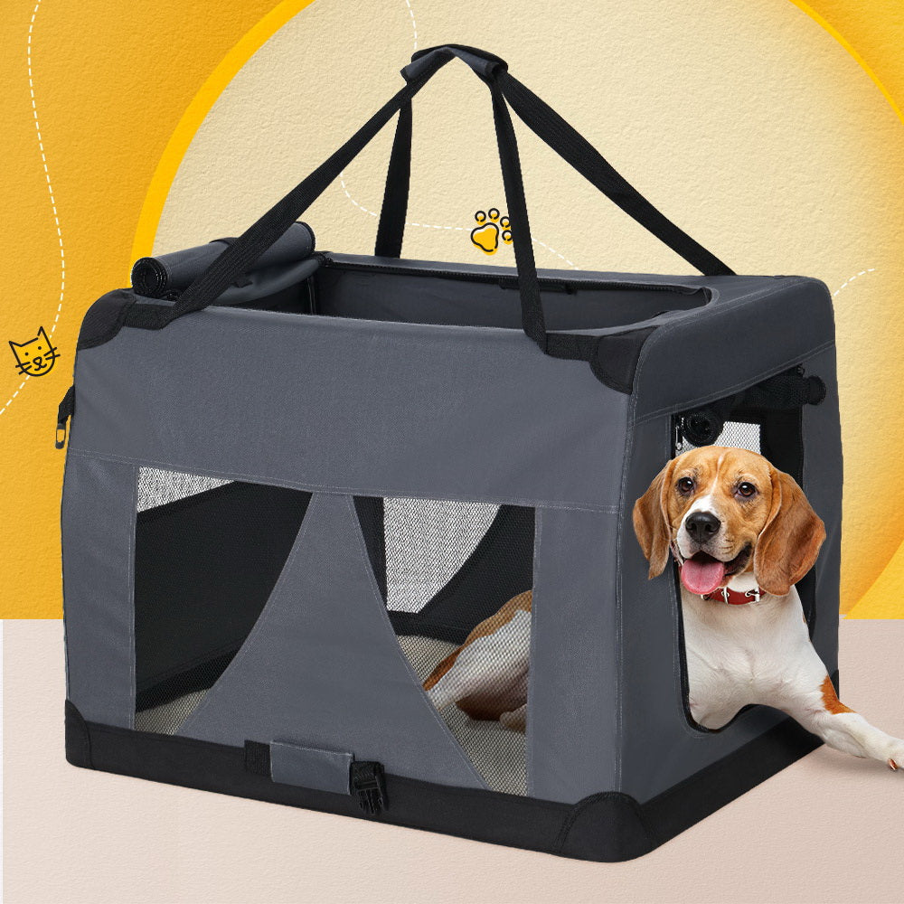 i.Pet Pet Carrier Soft Crate Dog Cat Travel 121x80CM Portable Foldable Car 4XL-7