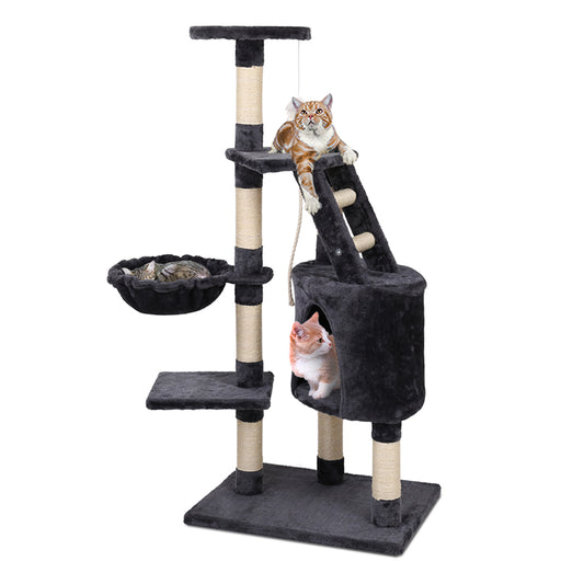 i.Pet Cat Tree 120cm Tower Scratching Post Scratcher Wood Condo House Bed Toys-0