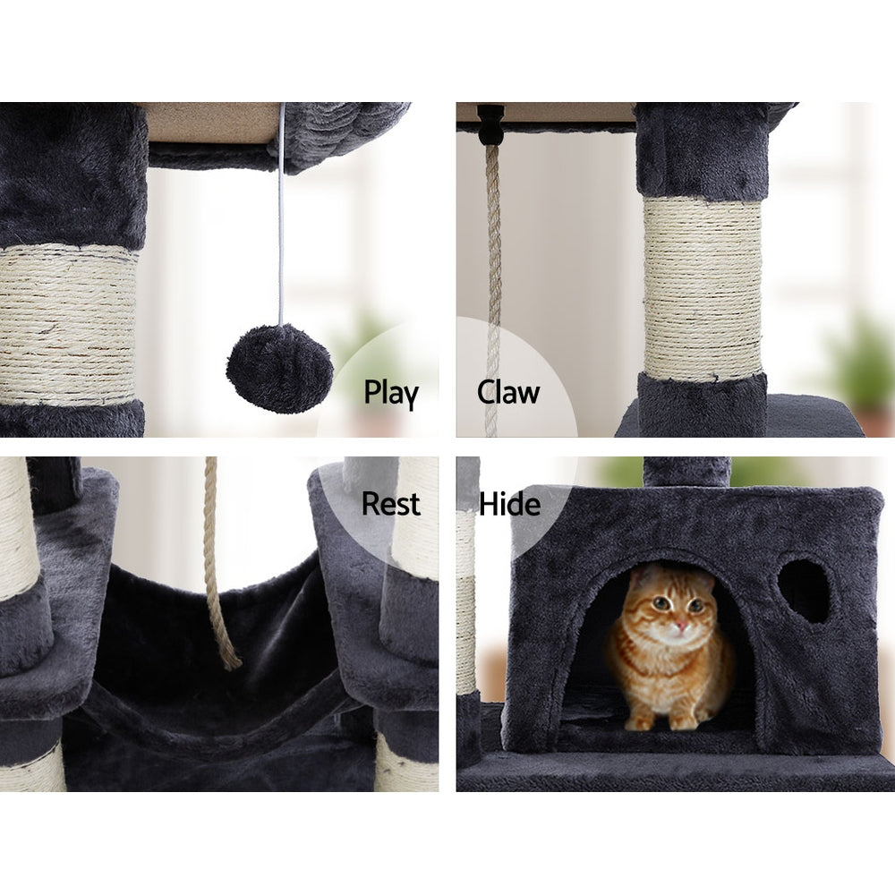 i.Pet Cat Tree 145cm Tower Scratching Post Scratcher Wood Condo House Large Bed-5