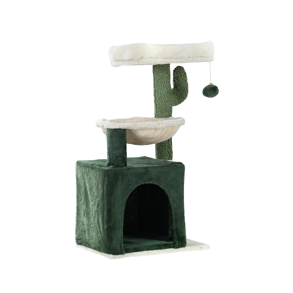 i.Pet Cat Tree 78cm Scratching Post Tower Scratcher Wood Condo House Bed Toys Green-2