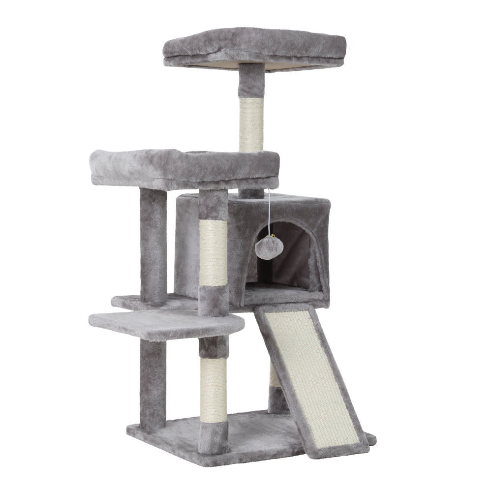 i.Pet Cat Tree 103cm Tower Scratching Post Scratcher Wood Condo House Trees Grey-2