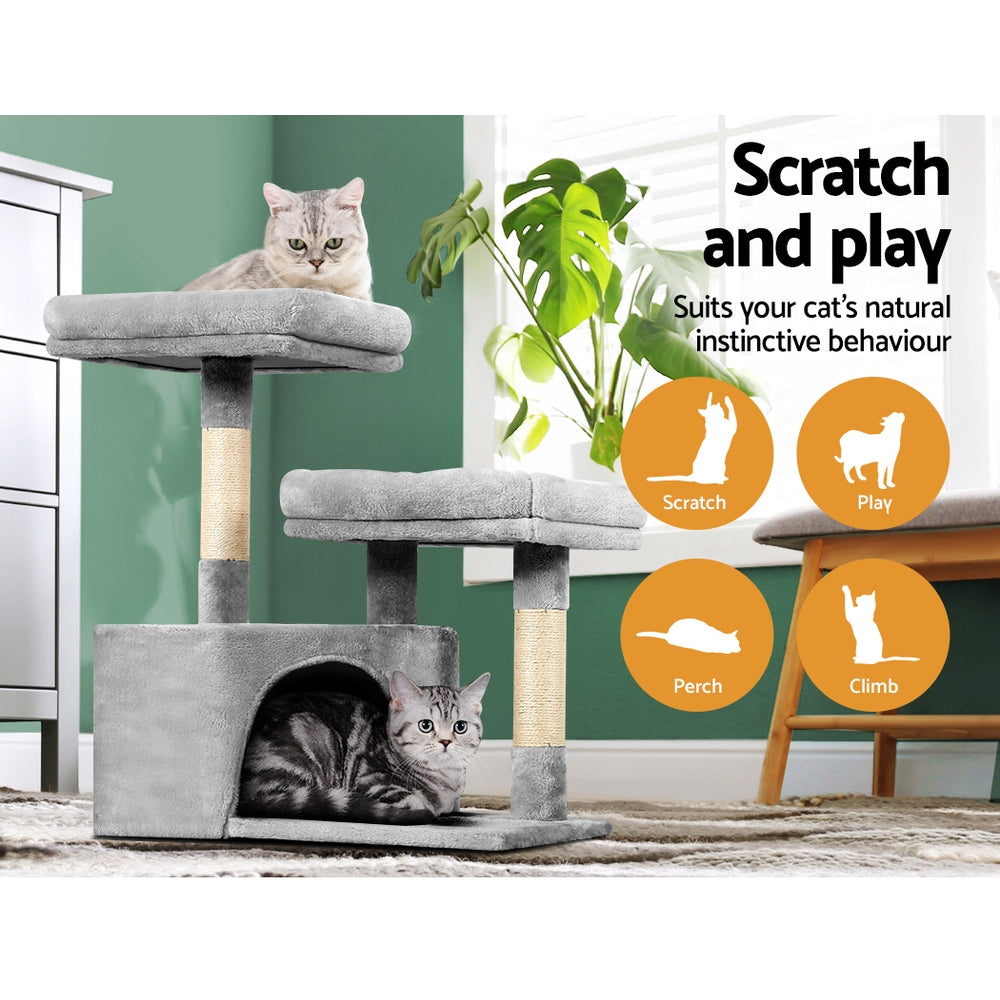 i.Pet Cat Tree 69cm Scratching Post Tower Scratcher Wood Condo House Bed Trees-3