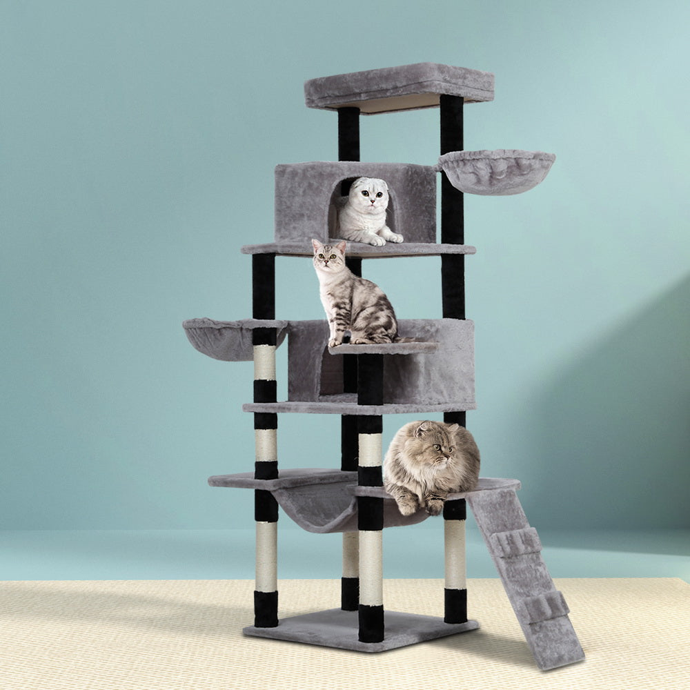 i.Pet Cat Tree 161cm Tower Scratching Post Scratcher Wood Condo House Play Bed-6