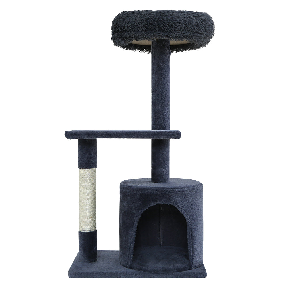 i.Pet Cat Tree 94cm Scratching Post Tower Scratcher Condo House Wood Trees Grey-2