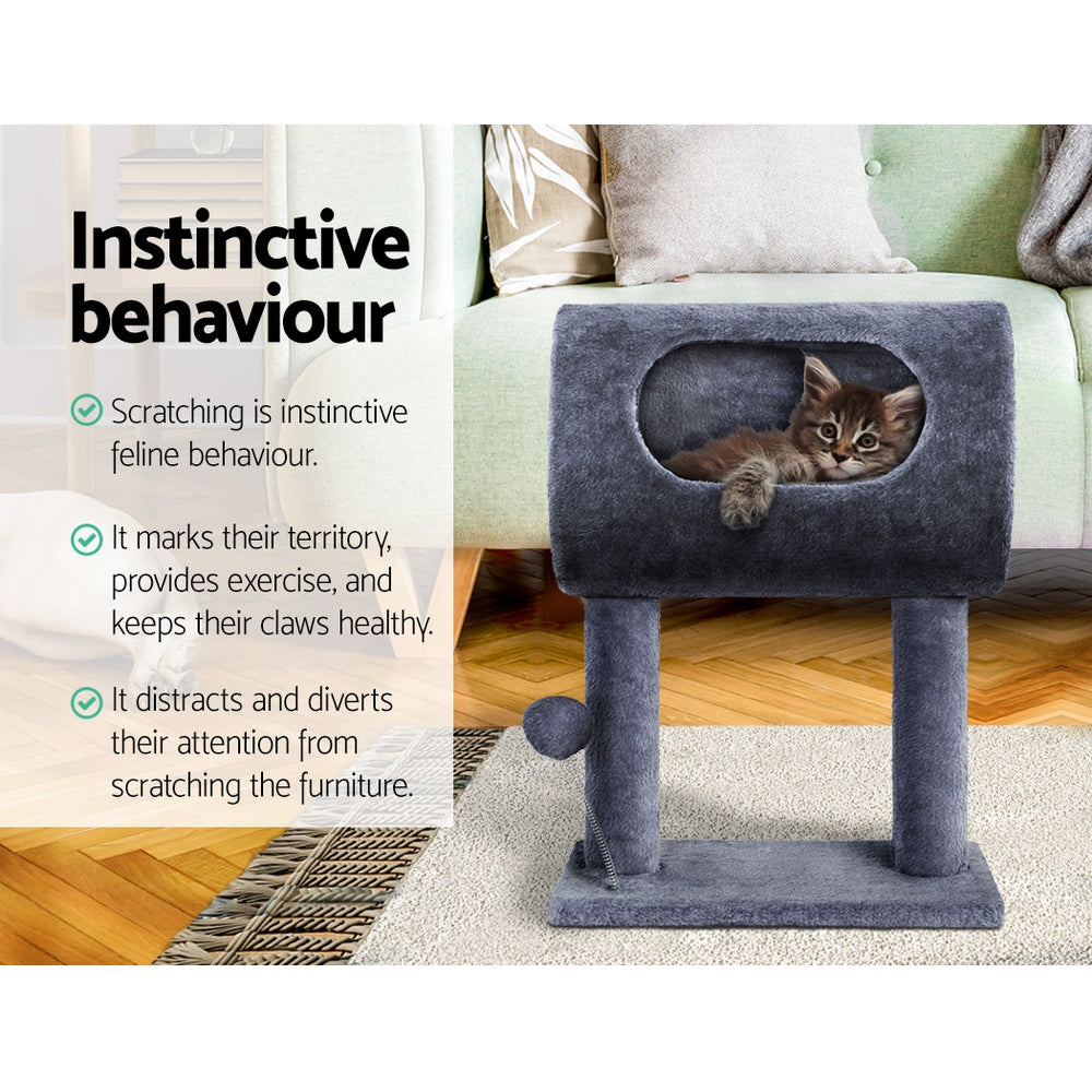 i.Pet Cat Tree 53cm Scratching Post Tower Scratcher Wood Condo House Trees Grey-3