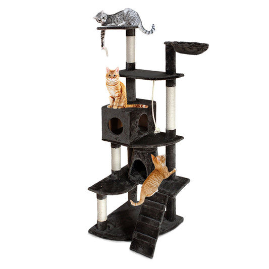 i.Pet Cat Tree 193cm Tower Scratching Post Scratcher Condo House Trees Grey-0