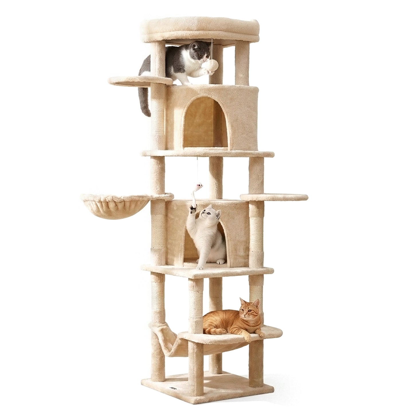 i.Pet Cat Tree Tower 167cm Large Scratching Post Furniture Scratcher House Beige-0