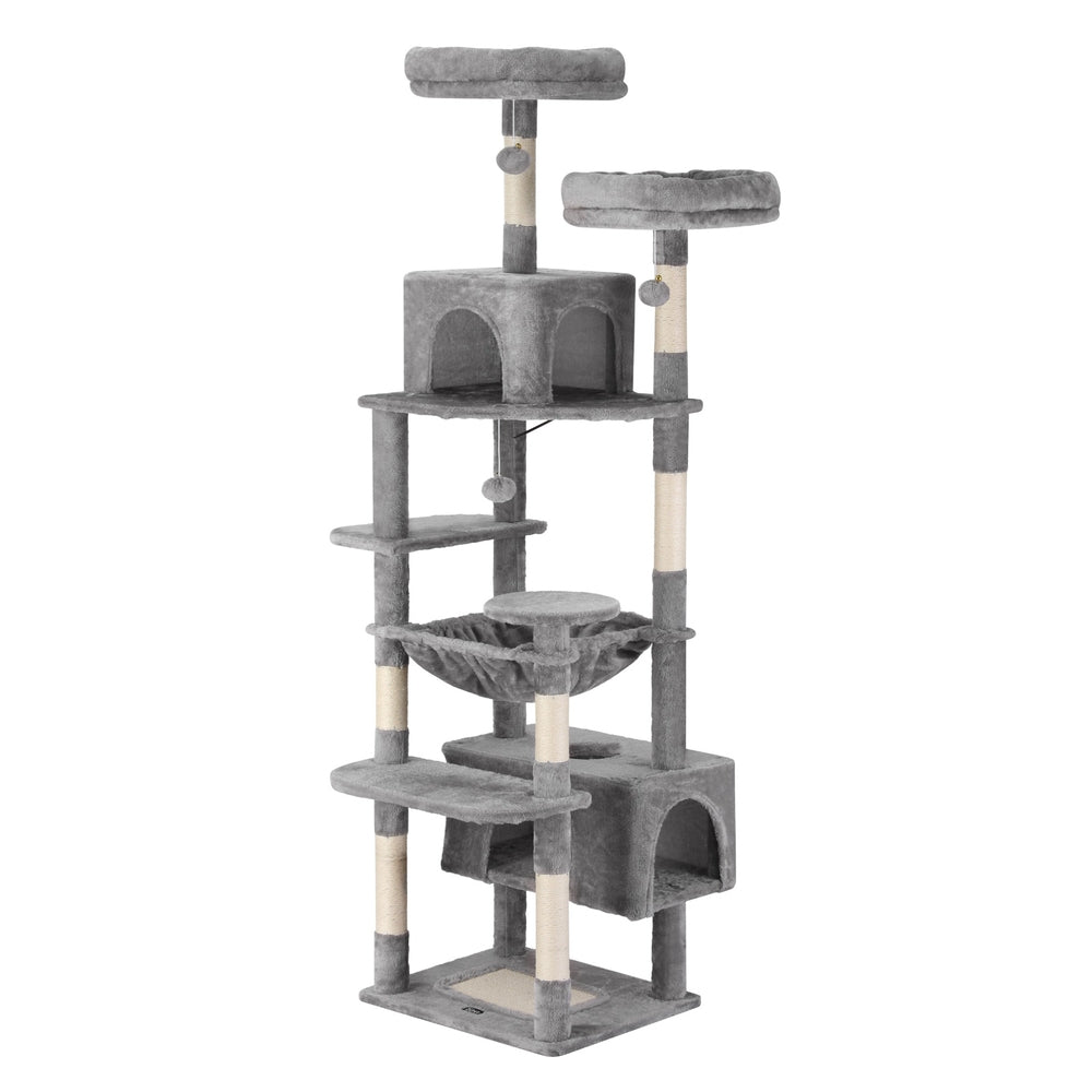 i.Pet Cat Tree 184cm Tower Scratching Post Trees Scratcher Condo House Light Grey-0