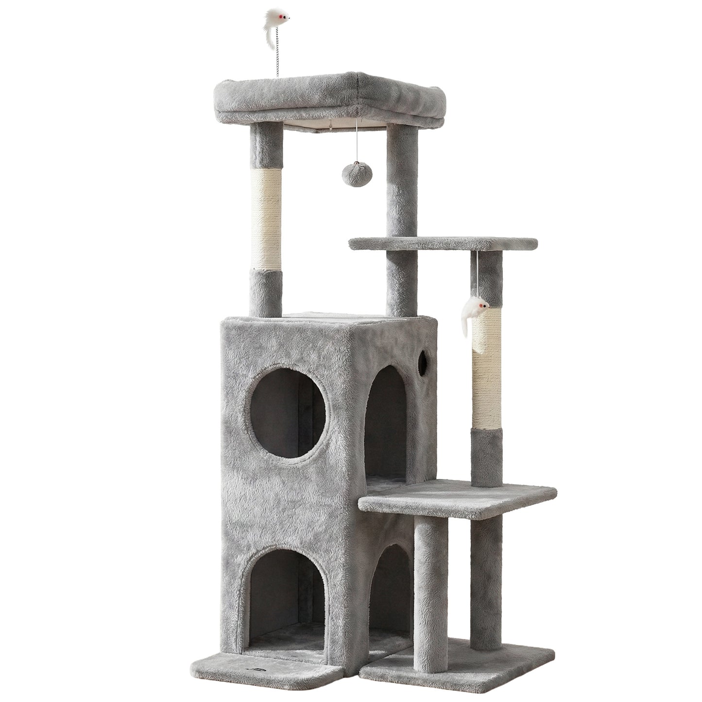 i.Pet Cat Tree Tower 127cm Scratching Post Furniture Scratcher House Light Grey-0