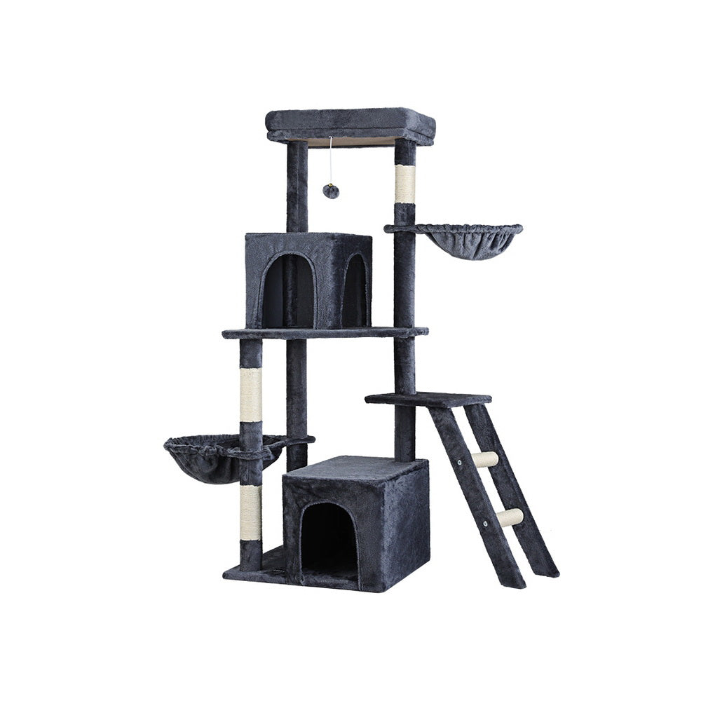 i.Pet Cat Tree Tower Scratching Post Scratcher 138cm Trees Condo House Grey-0