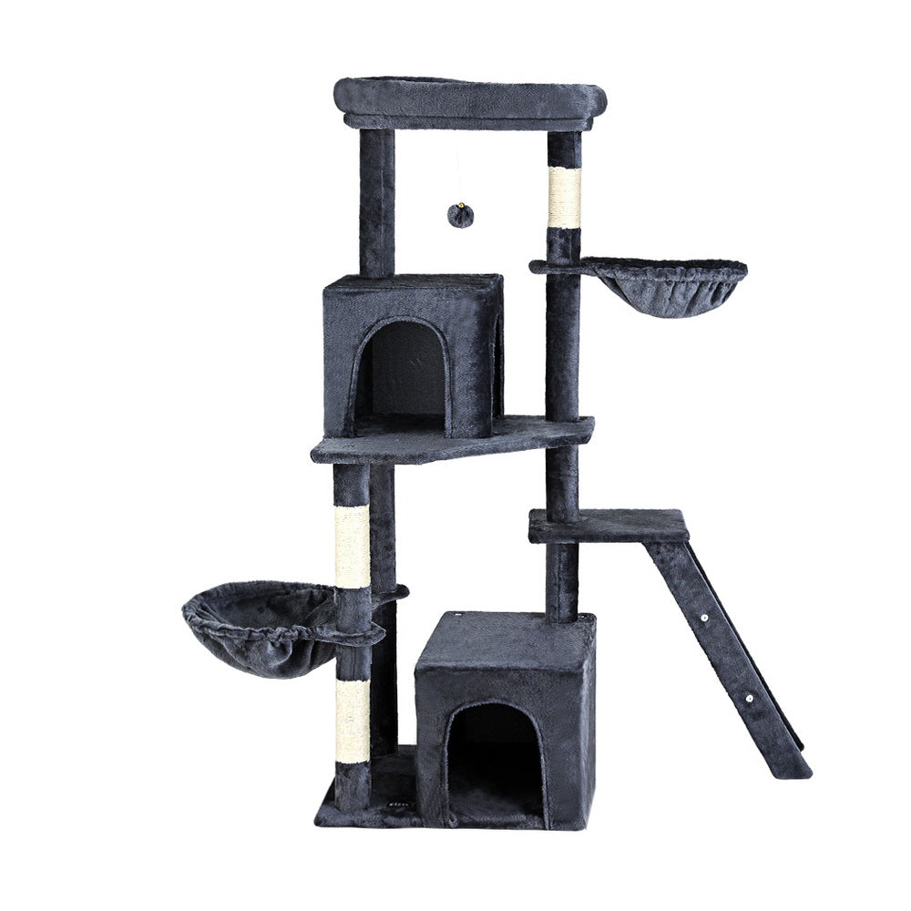 i.Pet Cat Tree Tower Scratching Post Scratcher 138cm Trees Condo House Grey-2