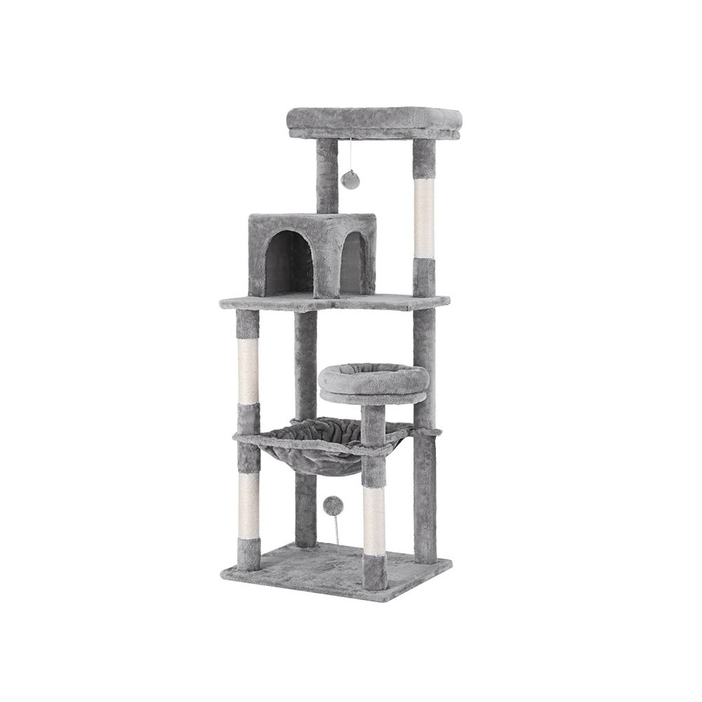 i.Pet Cat Tree Tower Scratching Post Scratcher 143cm Condo House Trees Grey-0