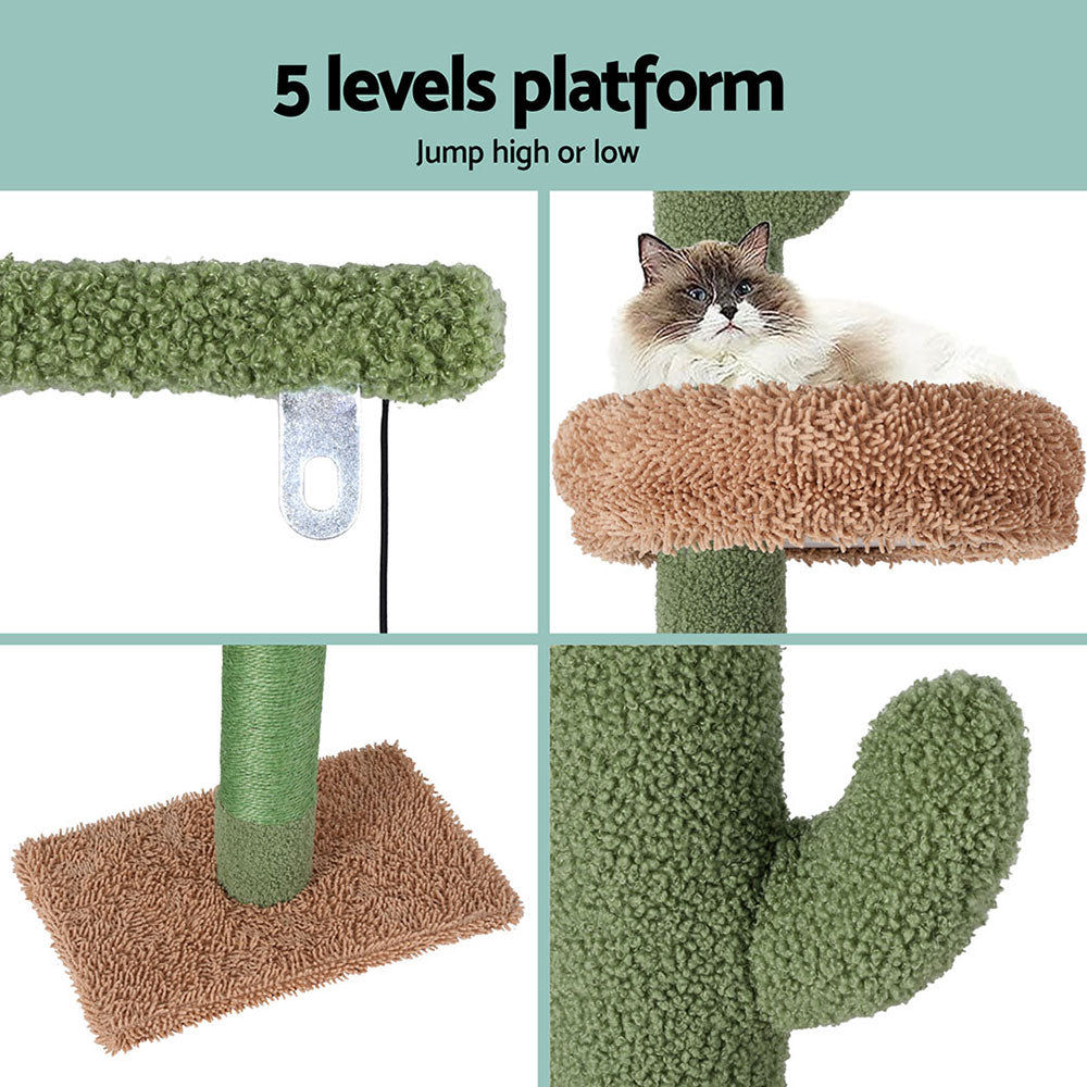 i.Pet Cat Tree Tower Scratching Post Scratcher Floor to Ceiling Cats Bed 290cm-5