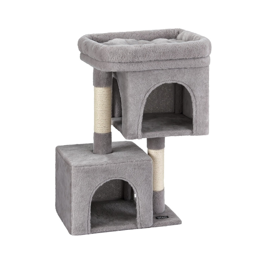 i.Pet Cat Tree 67cm Tower Scratching Post Trees Scratcher Condo House Light Grey-0