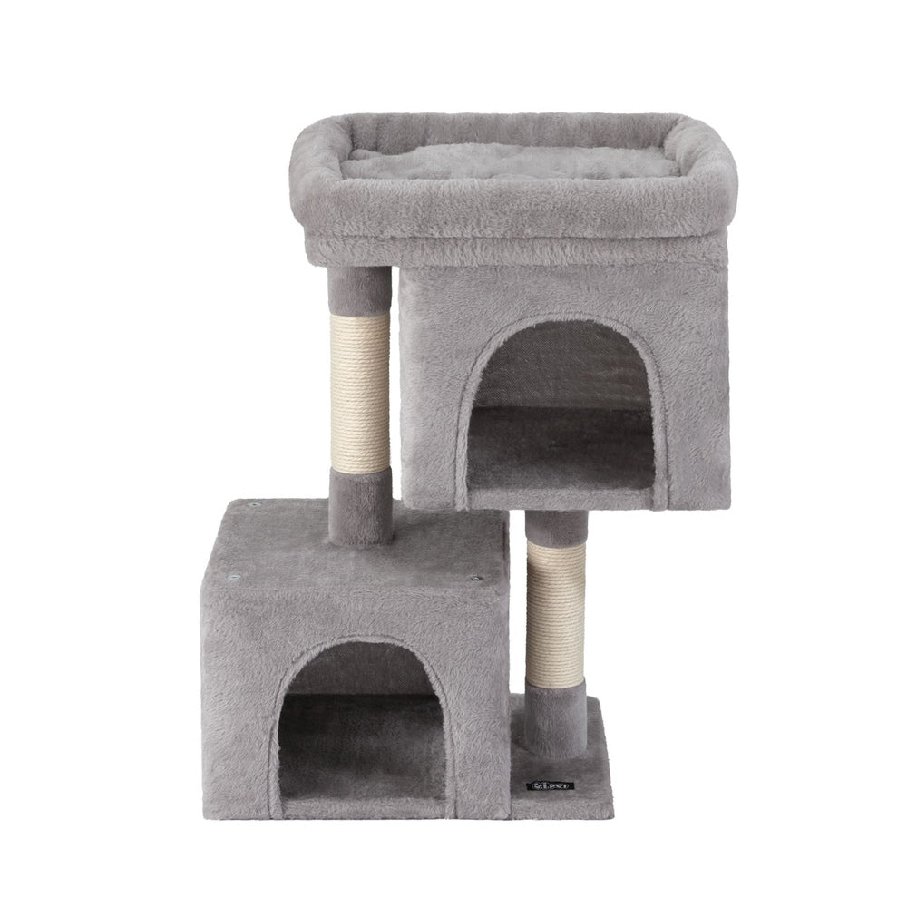 i.Pet Cat Tree 67cm Tower Scratching Post Trees Scratcher Condo House Light Grey-2