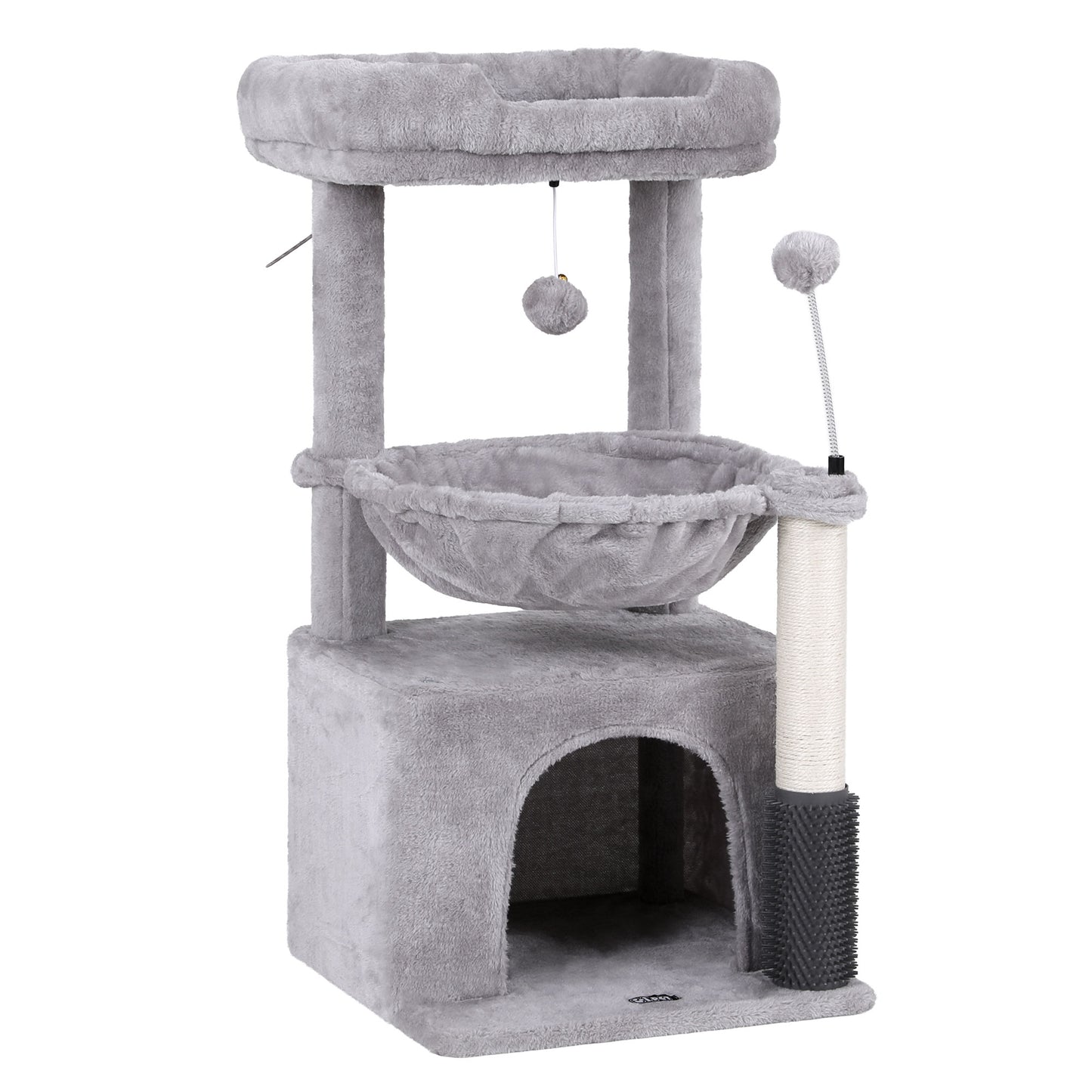i.Pet Cat Tree Tower 82cm Scratching Post Furniture Scratcher House Light Grey-0