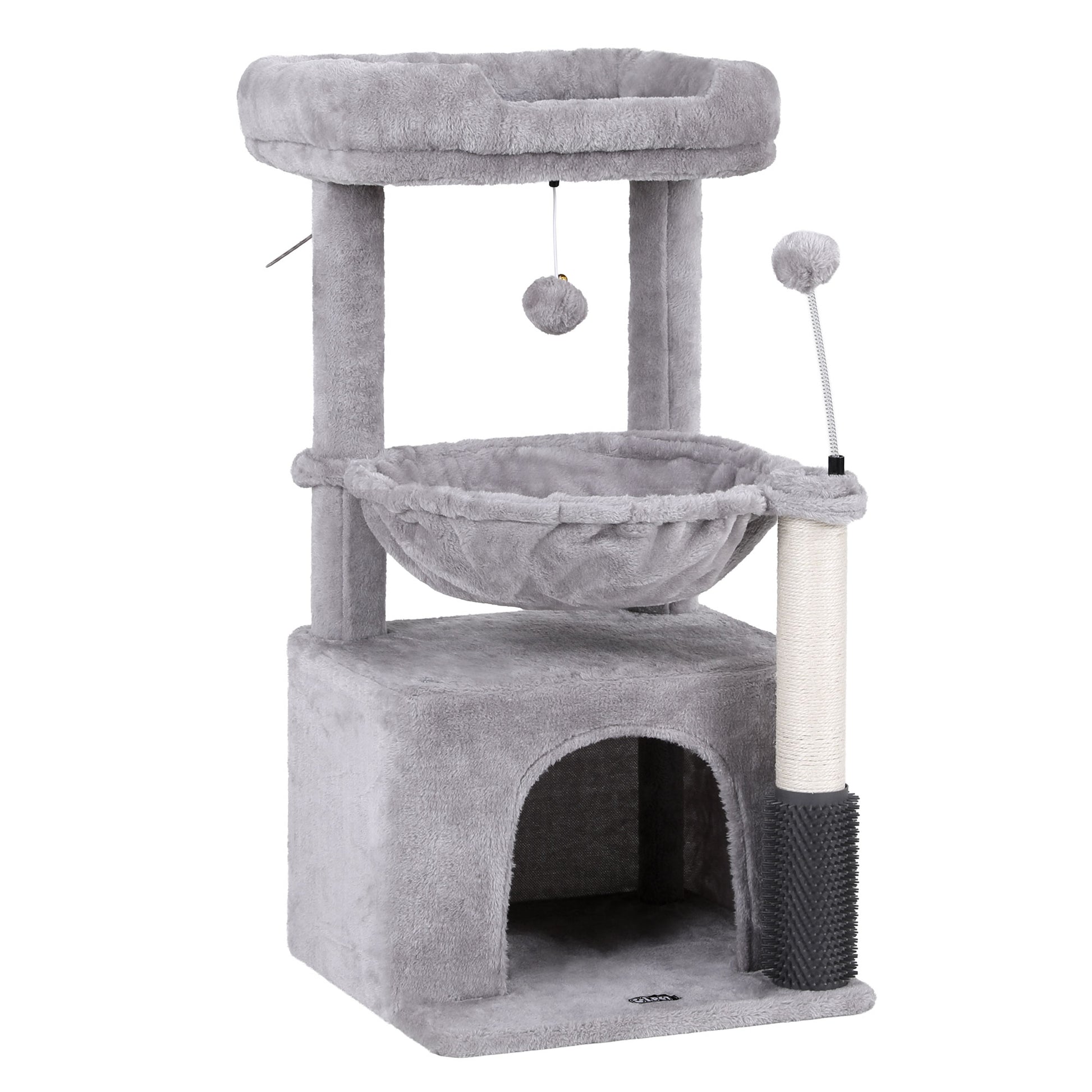 i.Pet Cat Tree Tower 82cm Scratching Post Furniture Scratcher House Light Grey-0