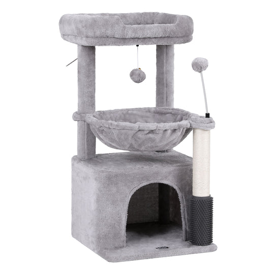 i.Pet Cat Tree Tower 82cm Scratching Post Furniture Scratcher House Light Grey-0