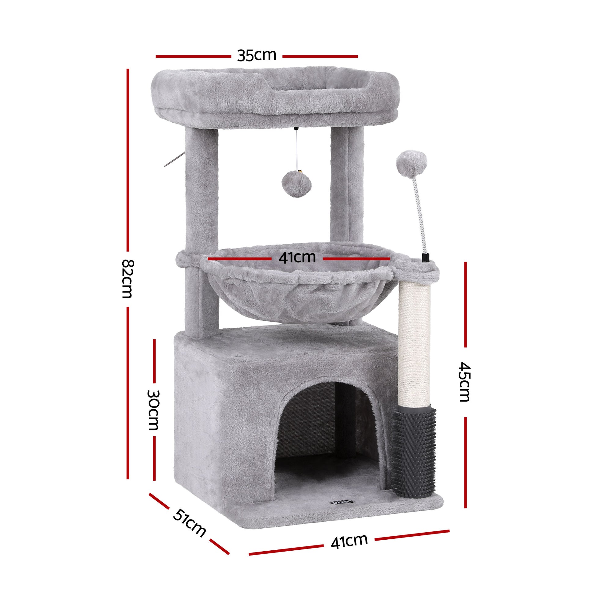 i.Pet Cat Tree Tower 82cm Scratching Post Furniture Scratcher House Light Grey-1