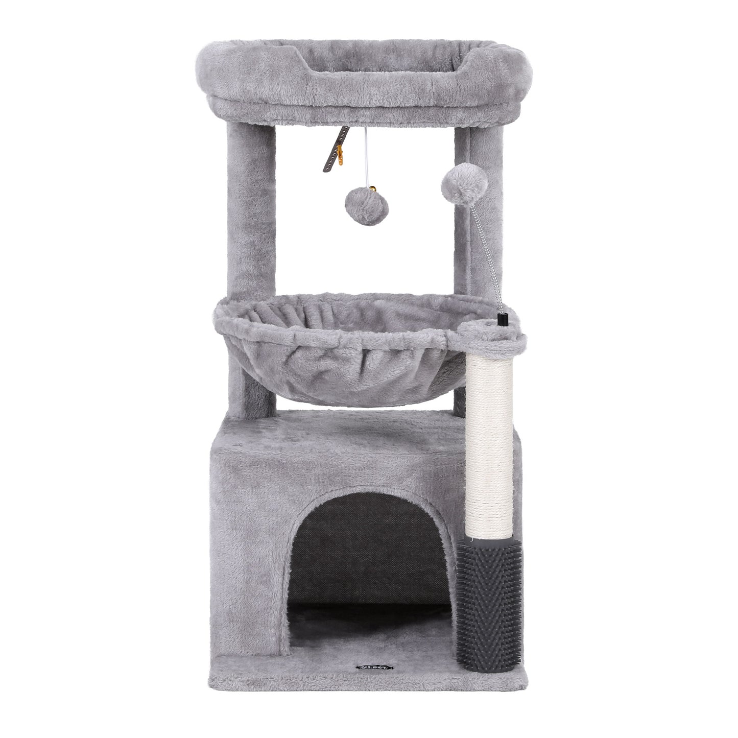 i.Pet Cat Tree Tower 82cm Scratching Post Furniture Scratcher House Light Grey-2