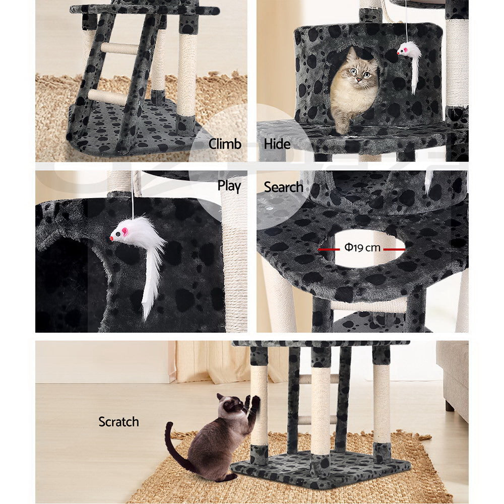 i.Pet Cat Tree 120cm Tower Scratching Post Scratcher Trees Bed Wood Condo Toys Bed-4