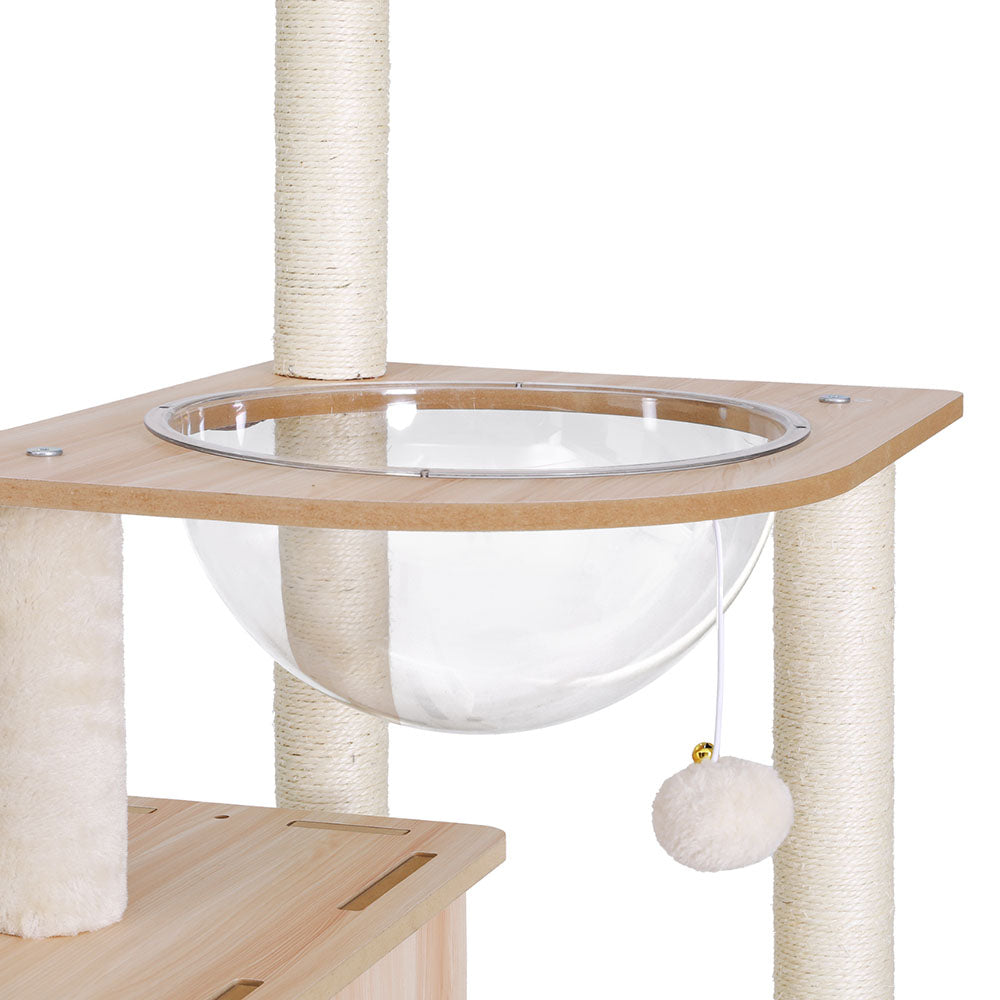 i.Pet Cat Tree Tower Scratching Post Scratcher 142cm Wood Bed Condo House-3