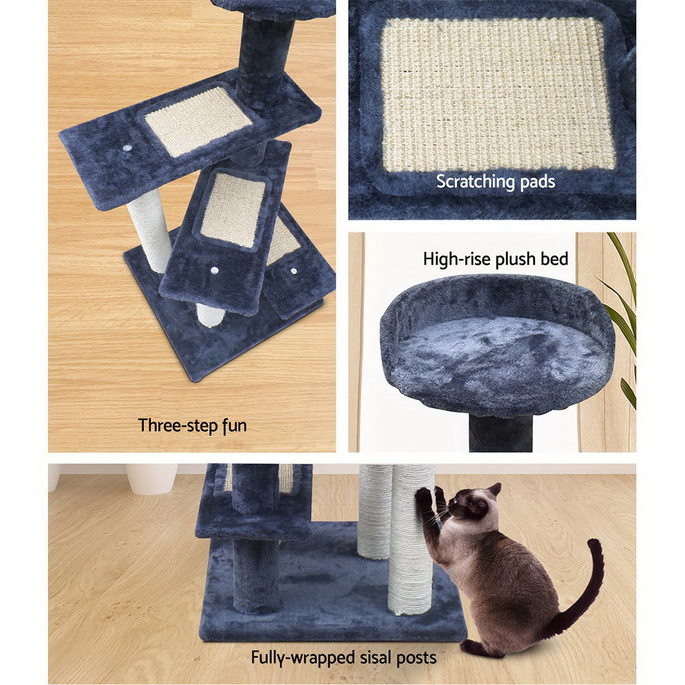 i.Pet Cat Tree 100cm Scratching Post Scratcher Tower Wood Condo House Trees Bed-4