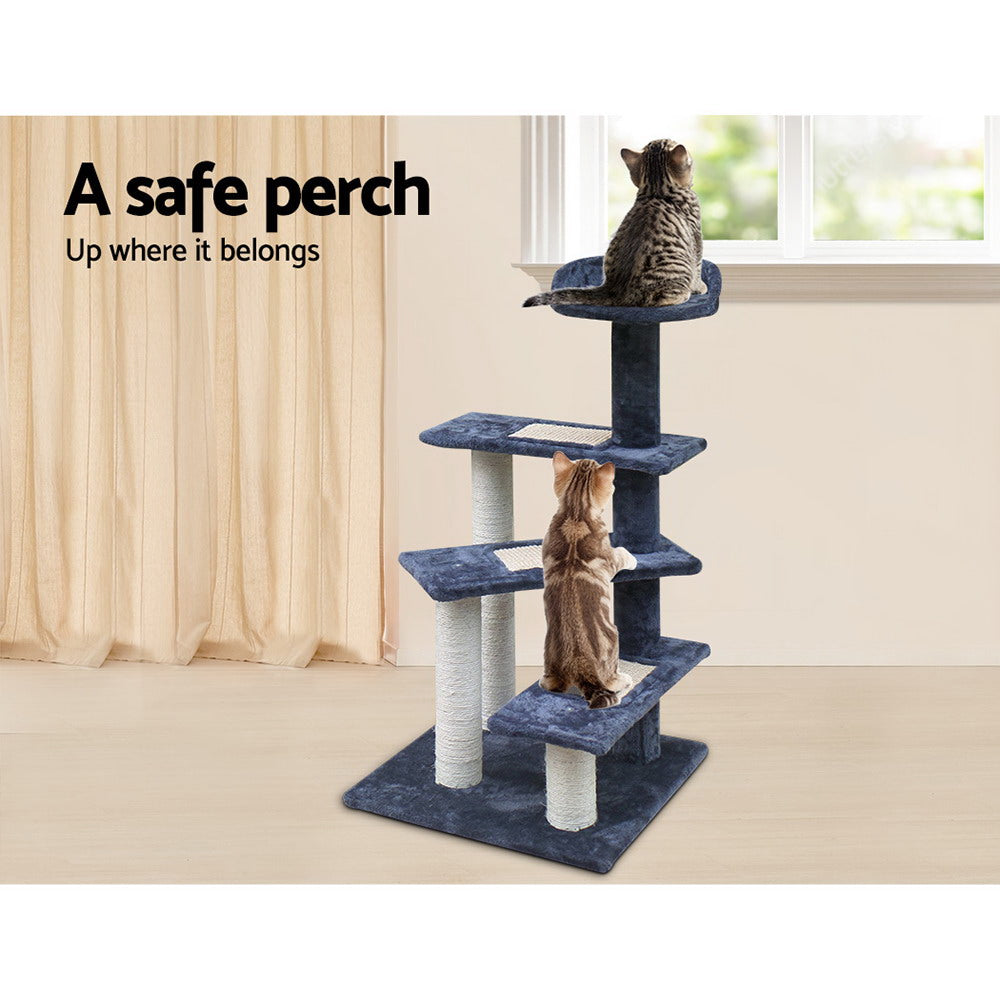 i.Pet Cat Tree 100cm Scratching Post Scratcher Tower Wood Condo House Trees Bed-5